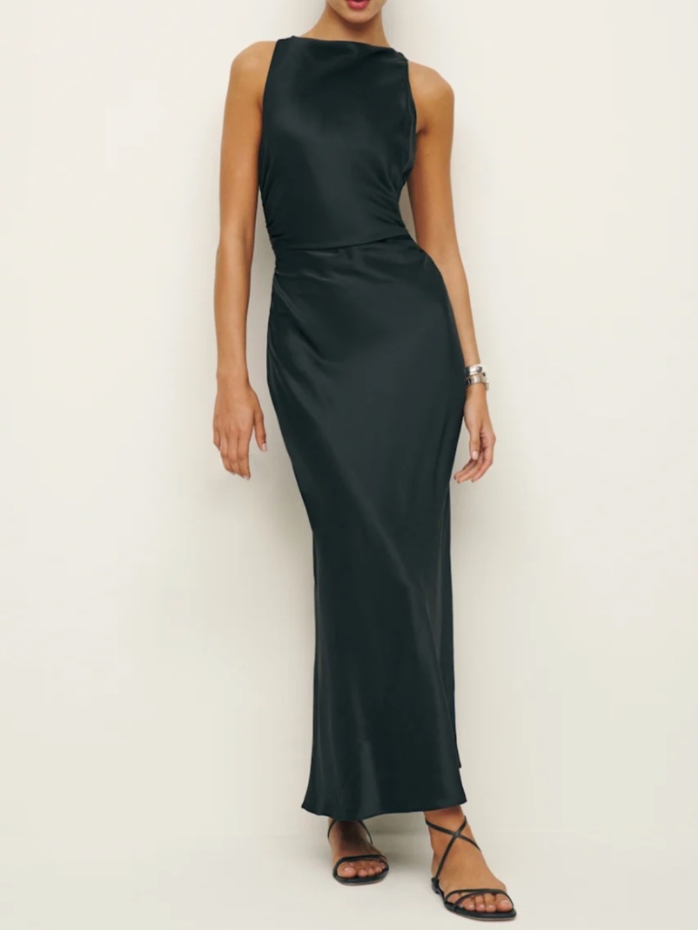 Casette Silk Dress Black - Reformation